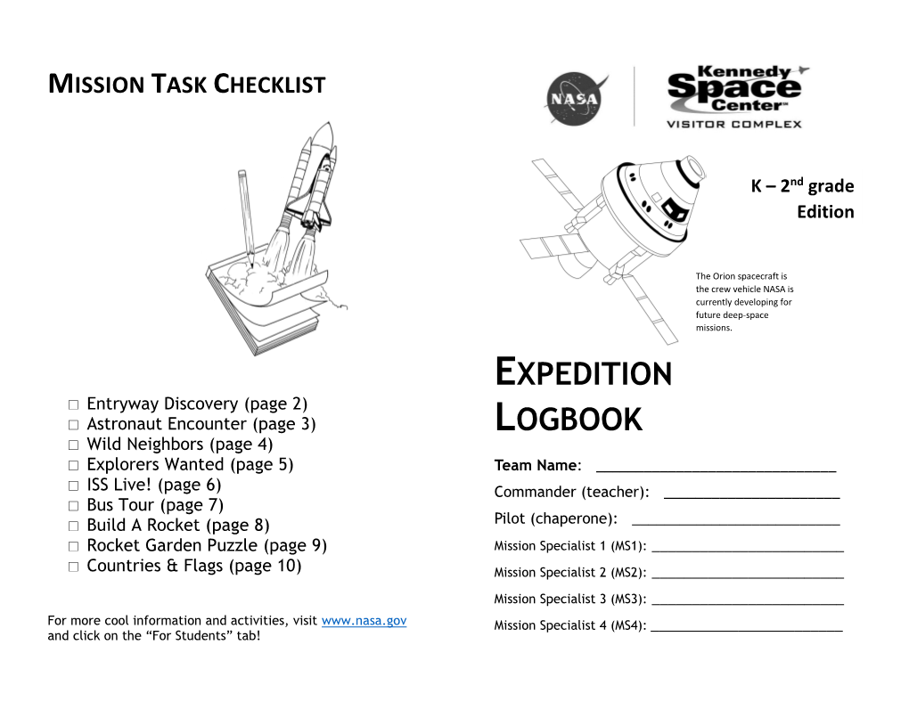 Mission Task Checklist