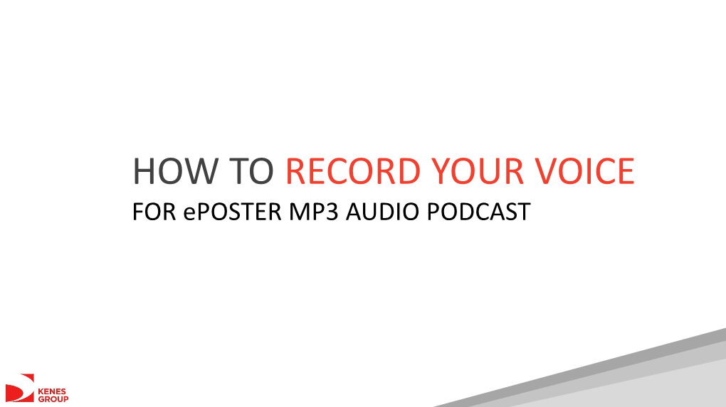 How to Record Your Voice