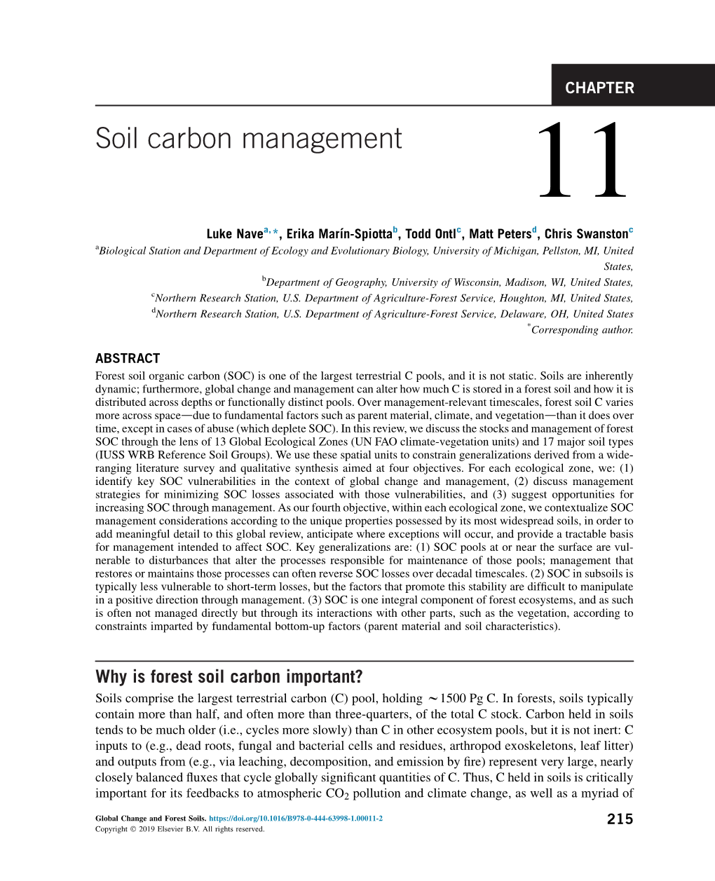 Soil Carbon Management