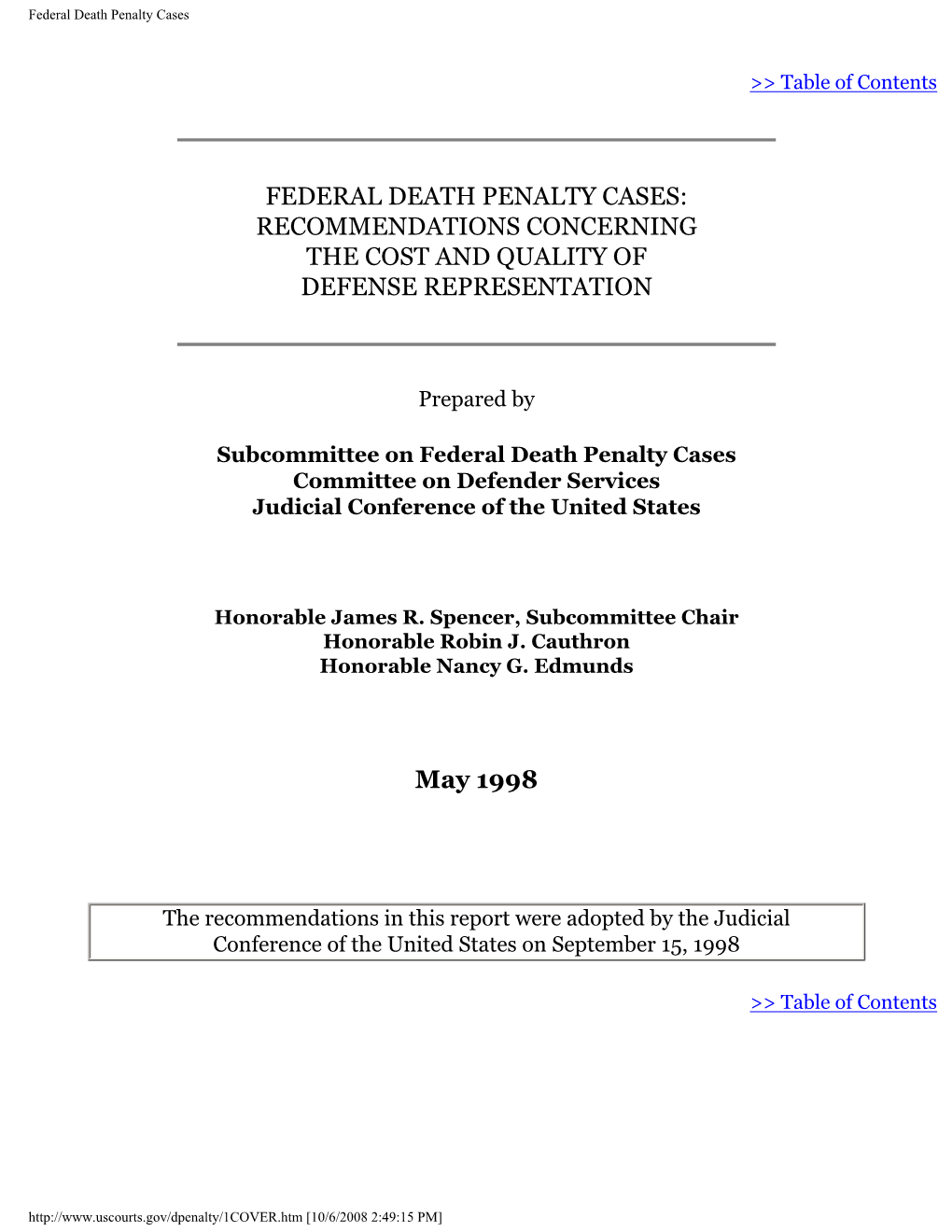 Federal Death Penalty Cases