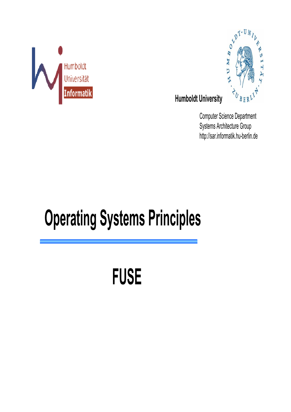 Operating Systems Principles FUSE