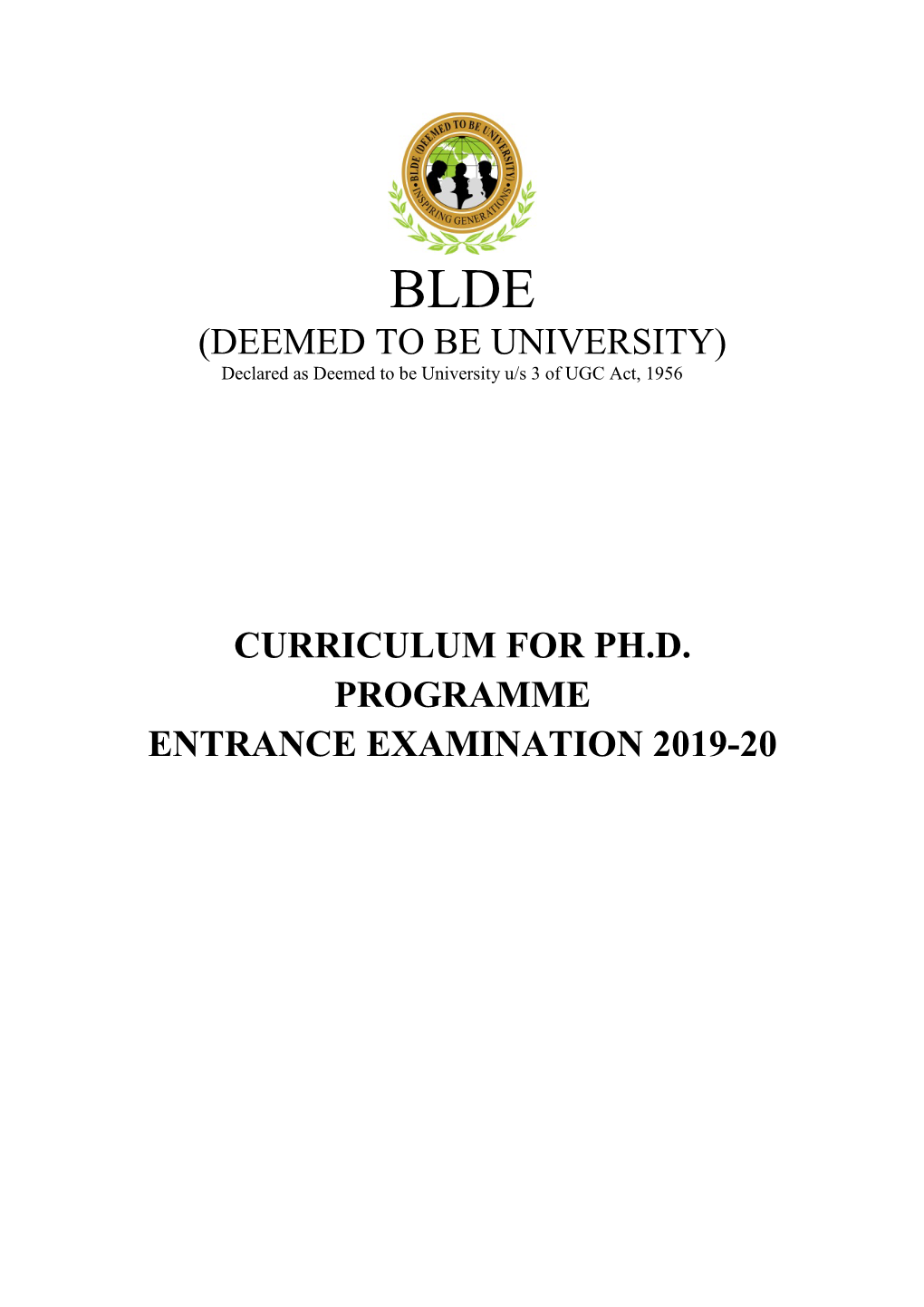 Ph.D. Programme Entrance Examination Syllabus for Faculty of Medicine 2020-21