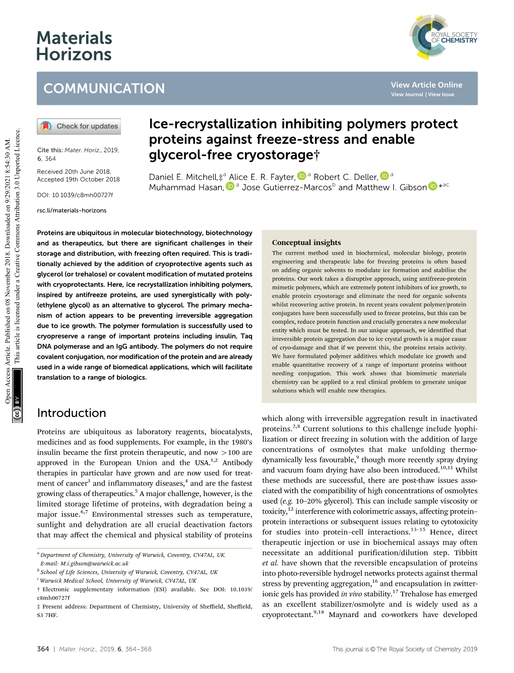 Ice-Recrystallization Inhibiting Polymers Protect Proteins Against Freeze-Stress and Enable Glycerol-Free Cryostorage