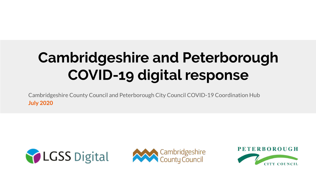 Cambridgeshire and Peterborough COVID-19 Digital Response