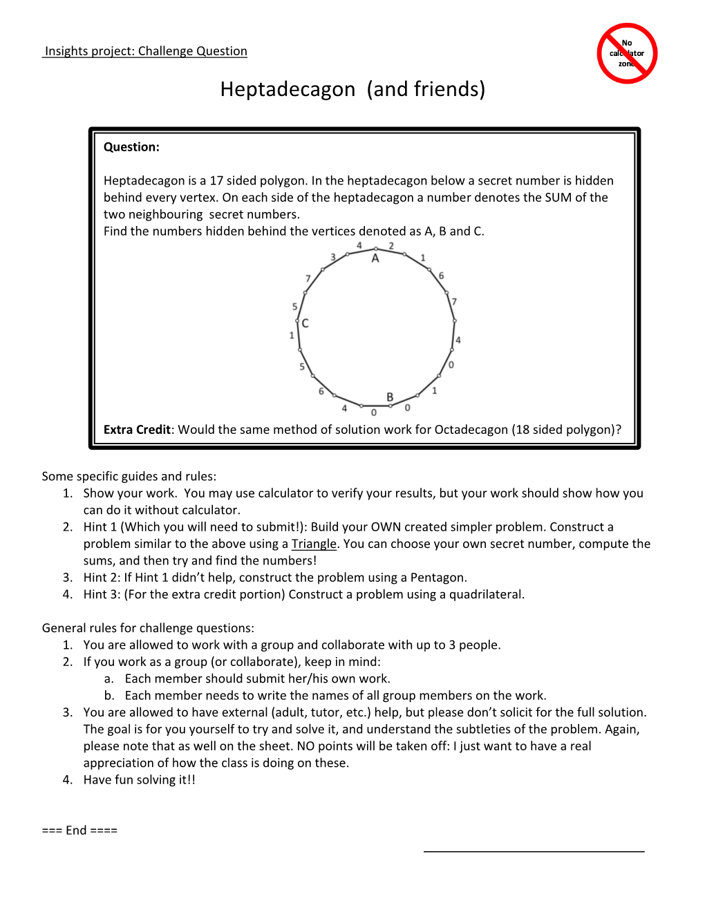 Heptadecagon (And Friends)