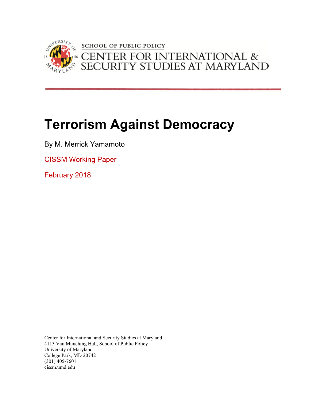 Terrorism Against Democracy