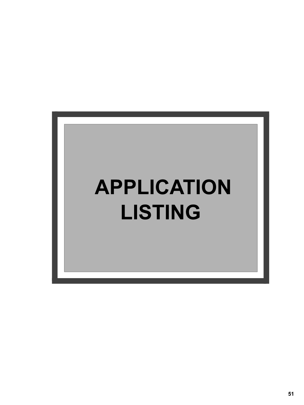 Application Listing