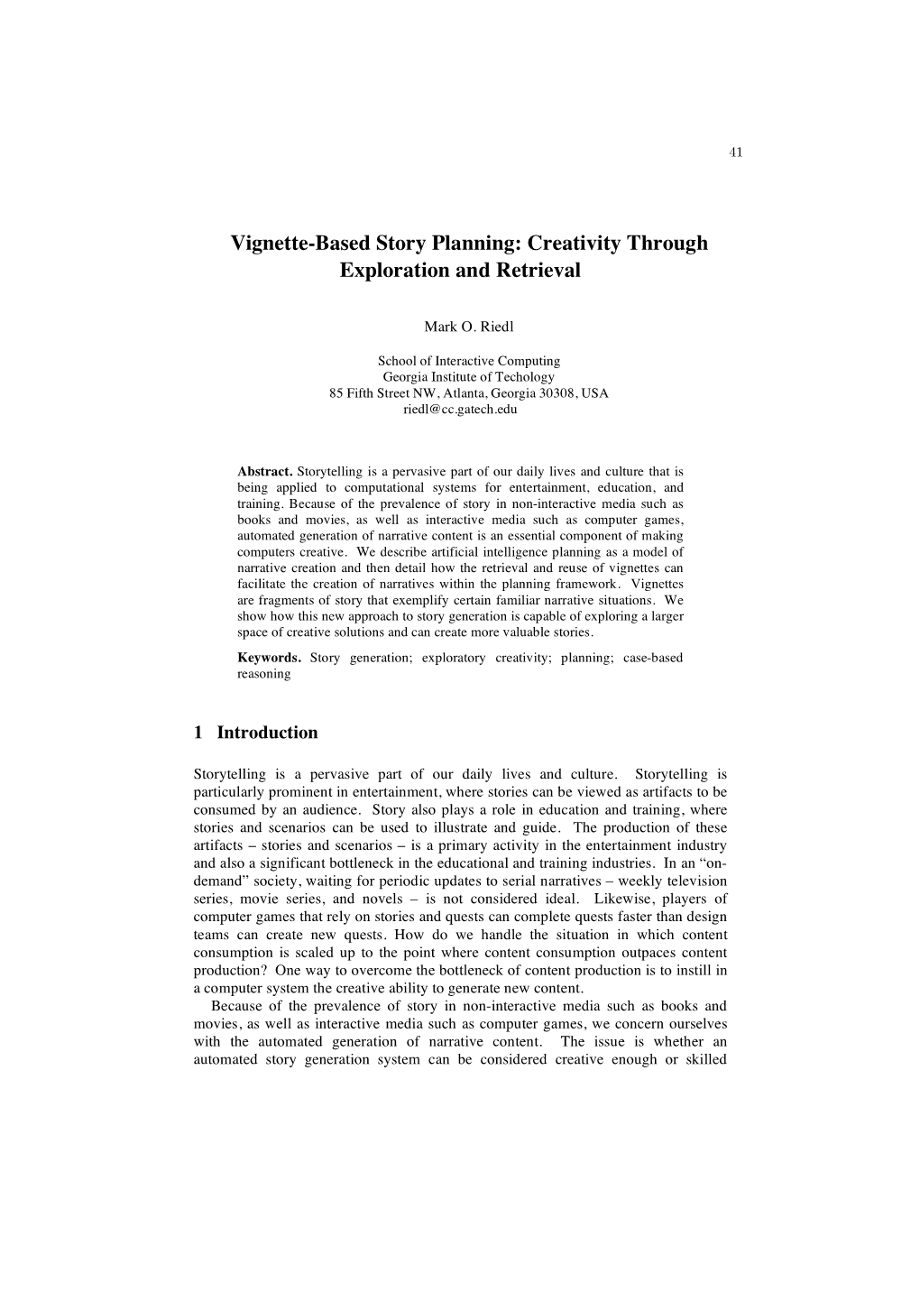 Vignette-Based Story Planning: Creativity Through Exploration and Retrieval