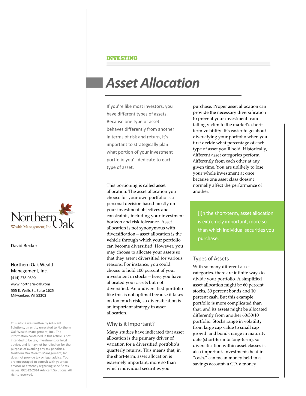 Asset Allocation