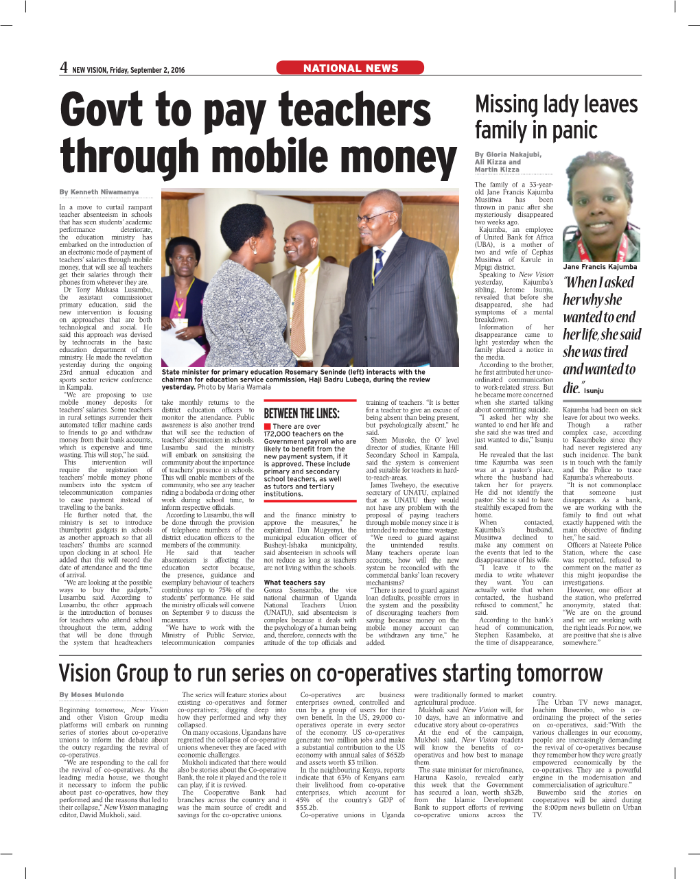 Govt to Pay Teachers Through Mobile Money