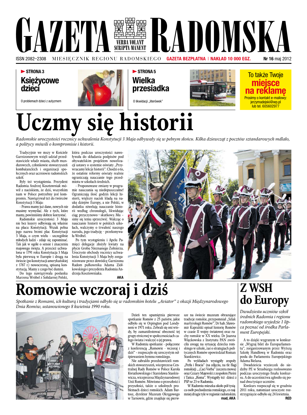 Uczmy Się Historii Radomskie Uroczystości Rocznicy Uchwalenia Konstytucji 3 Maja Odbywały Się W Pełnym Słońcu