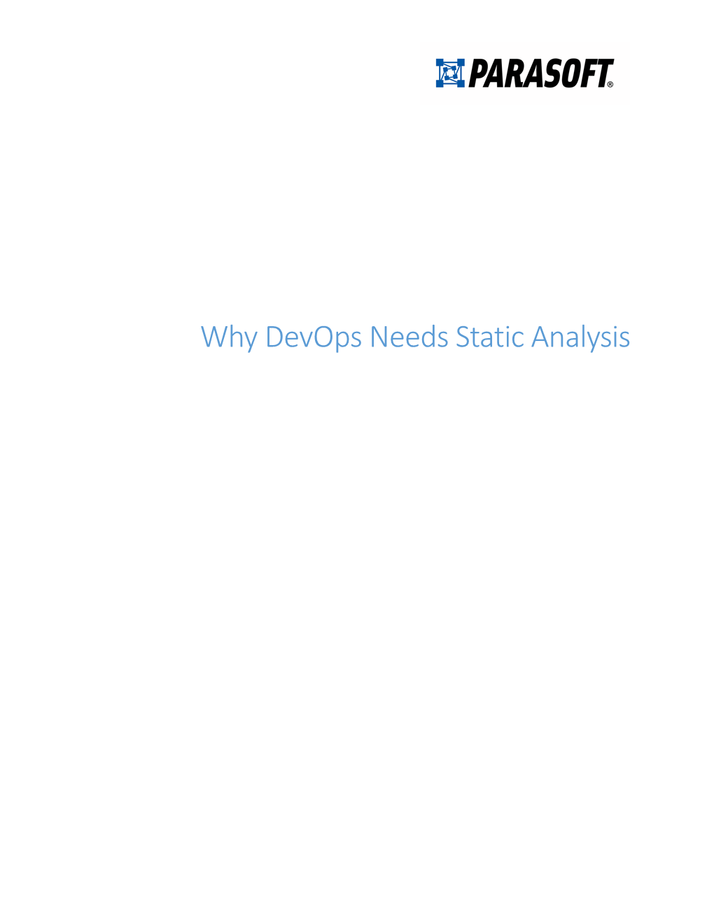 Why Devops Needs Static Analysis