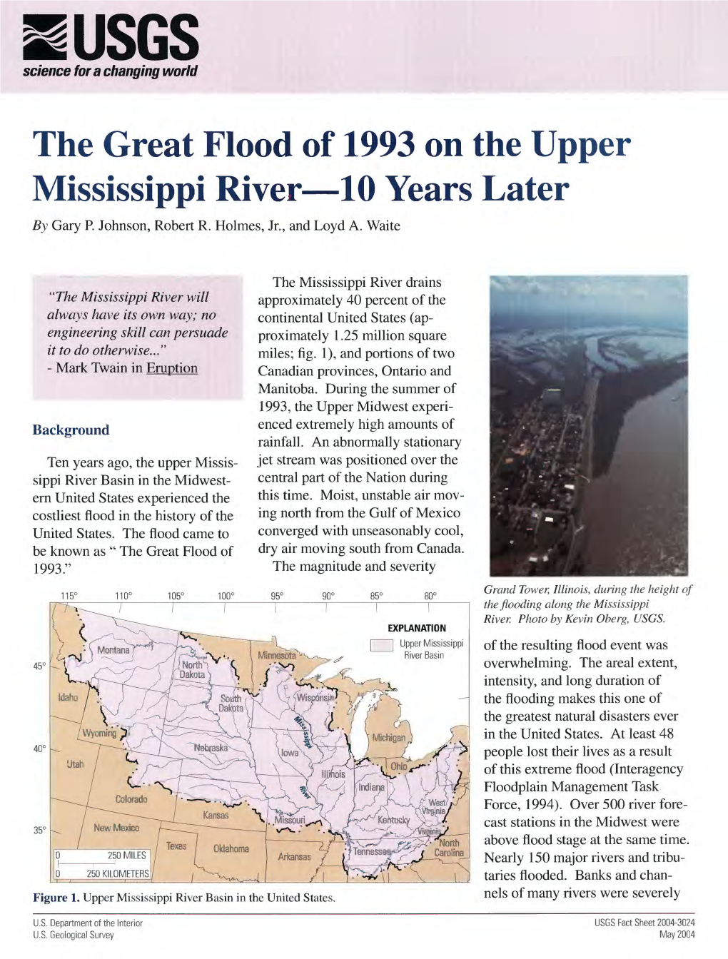 The Great Flood of 1993 on the Upper Mississippi River 10 Years Later by Gary P