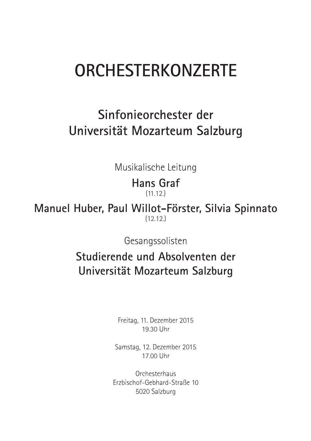 Orchesterkonzerte