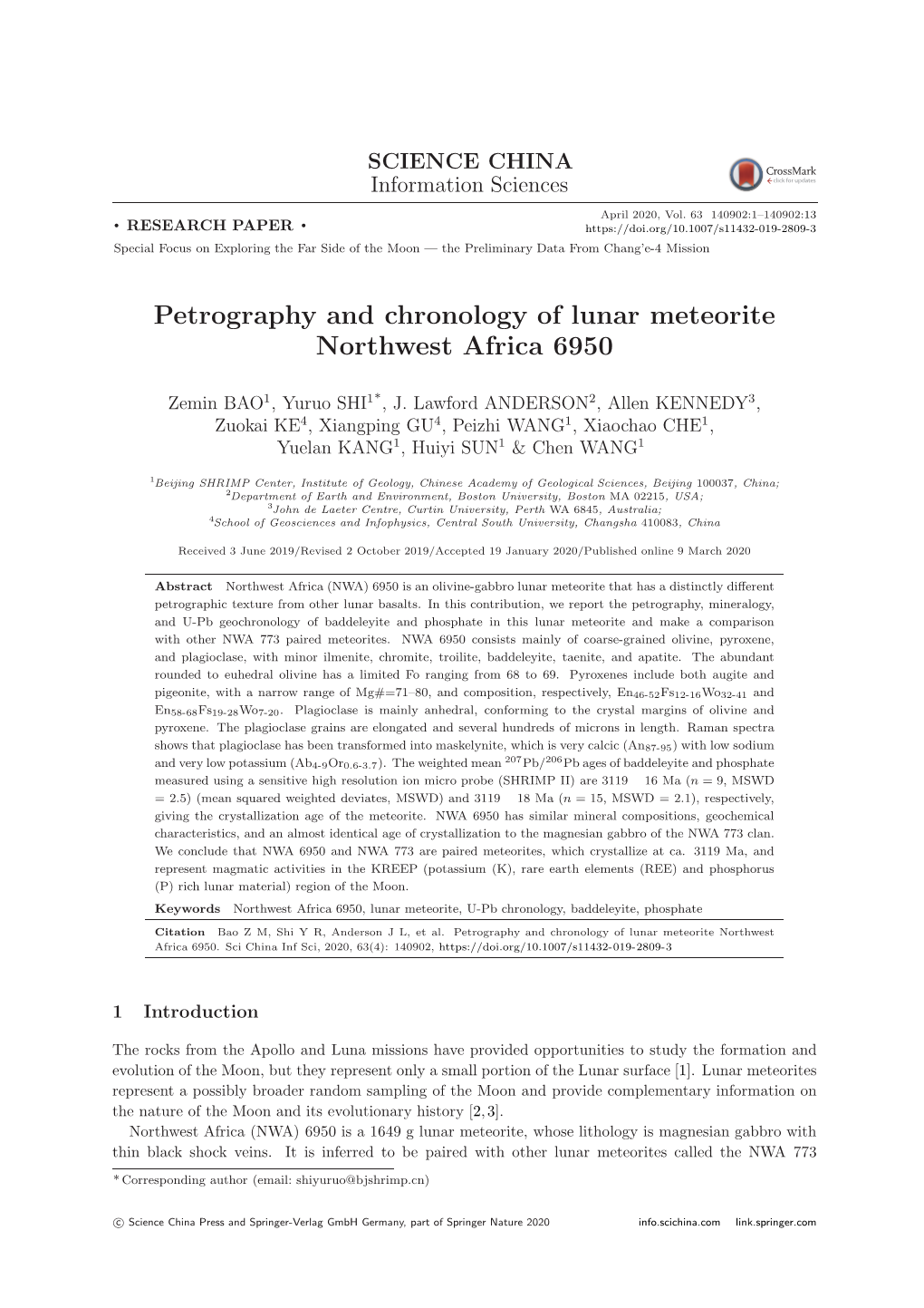 Petrography and Chronology of Lunar Meteorite Northwest Africa 6950