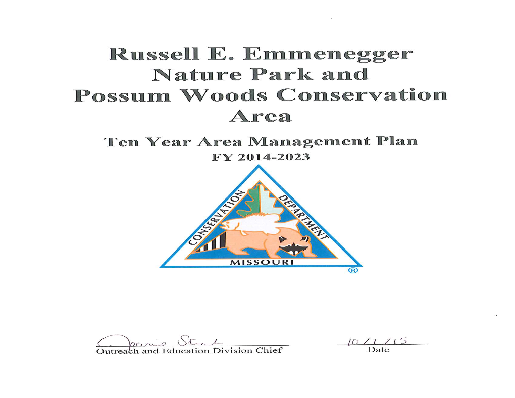 2014 Emmenegger and Possum Woods Area Management Plan  Page 3