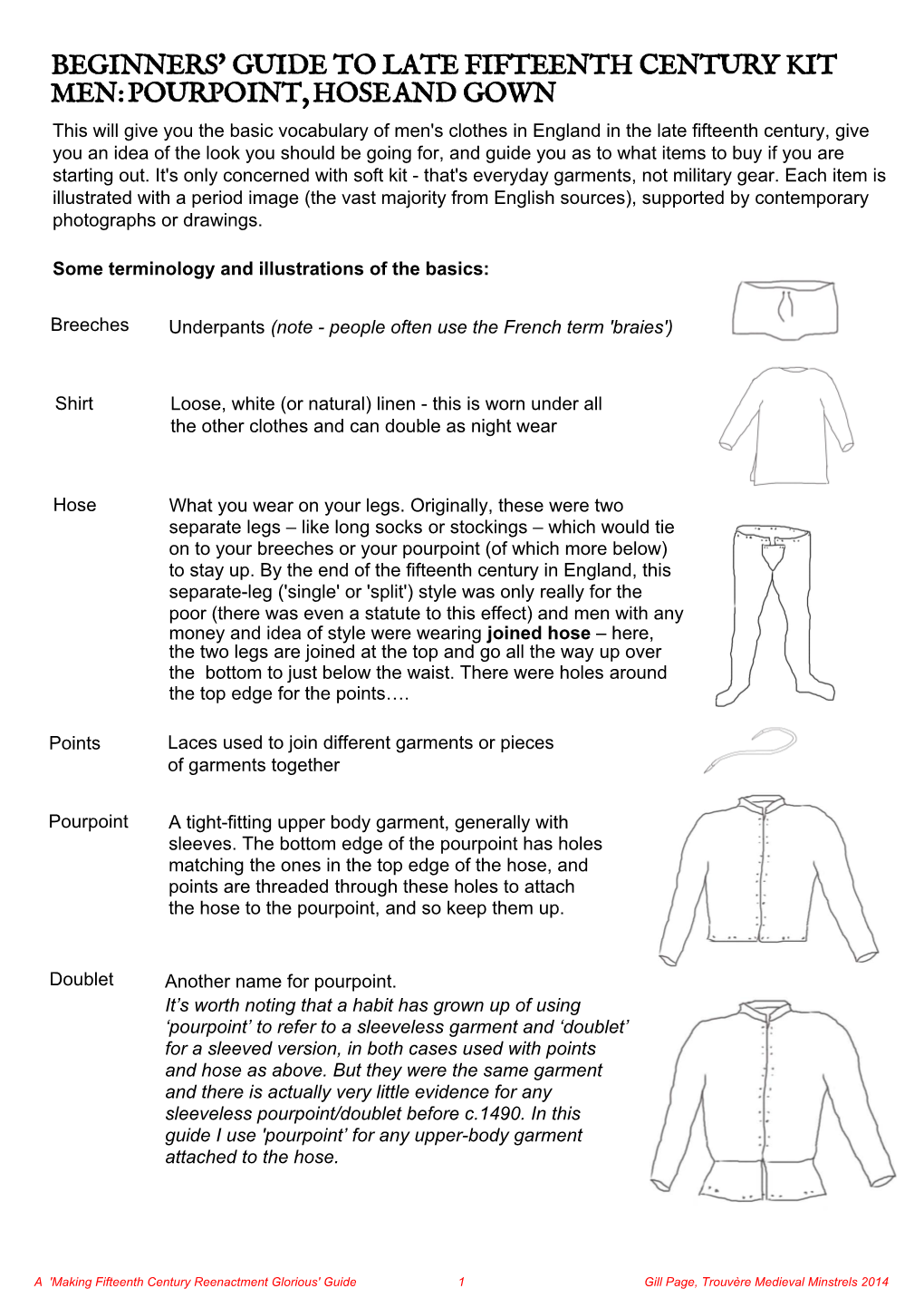 Beginners' Guide to Late Fifteenth Century Kit Men: Pourpoint, Hose