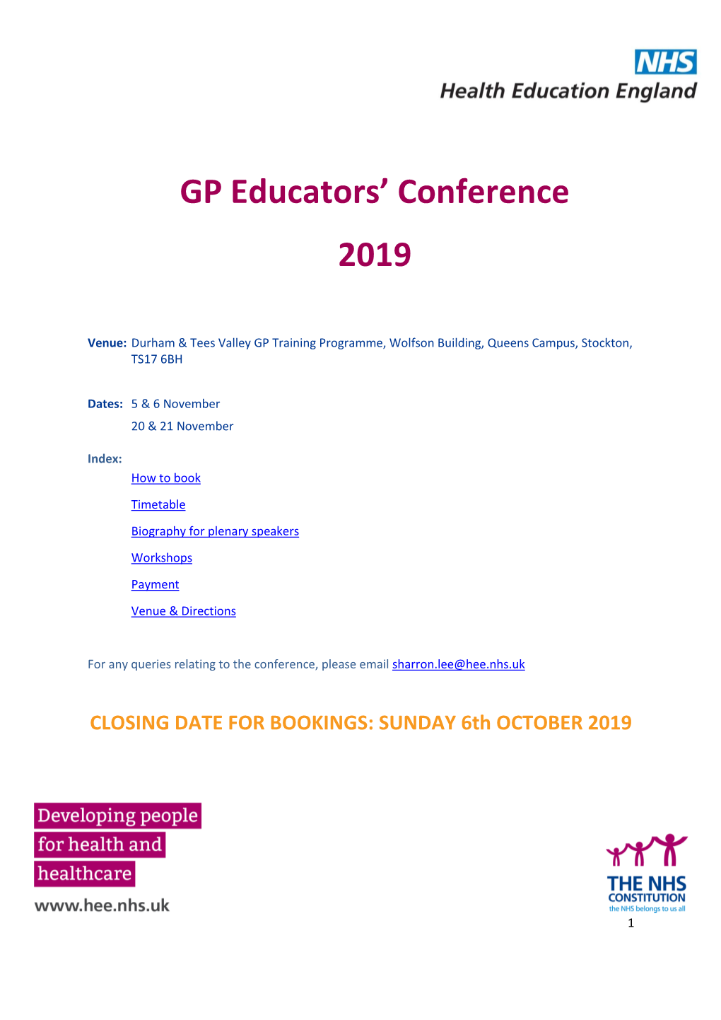 GP Educators' Conference 2019