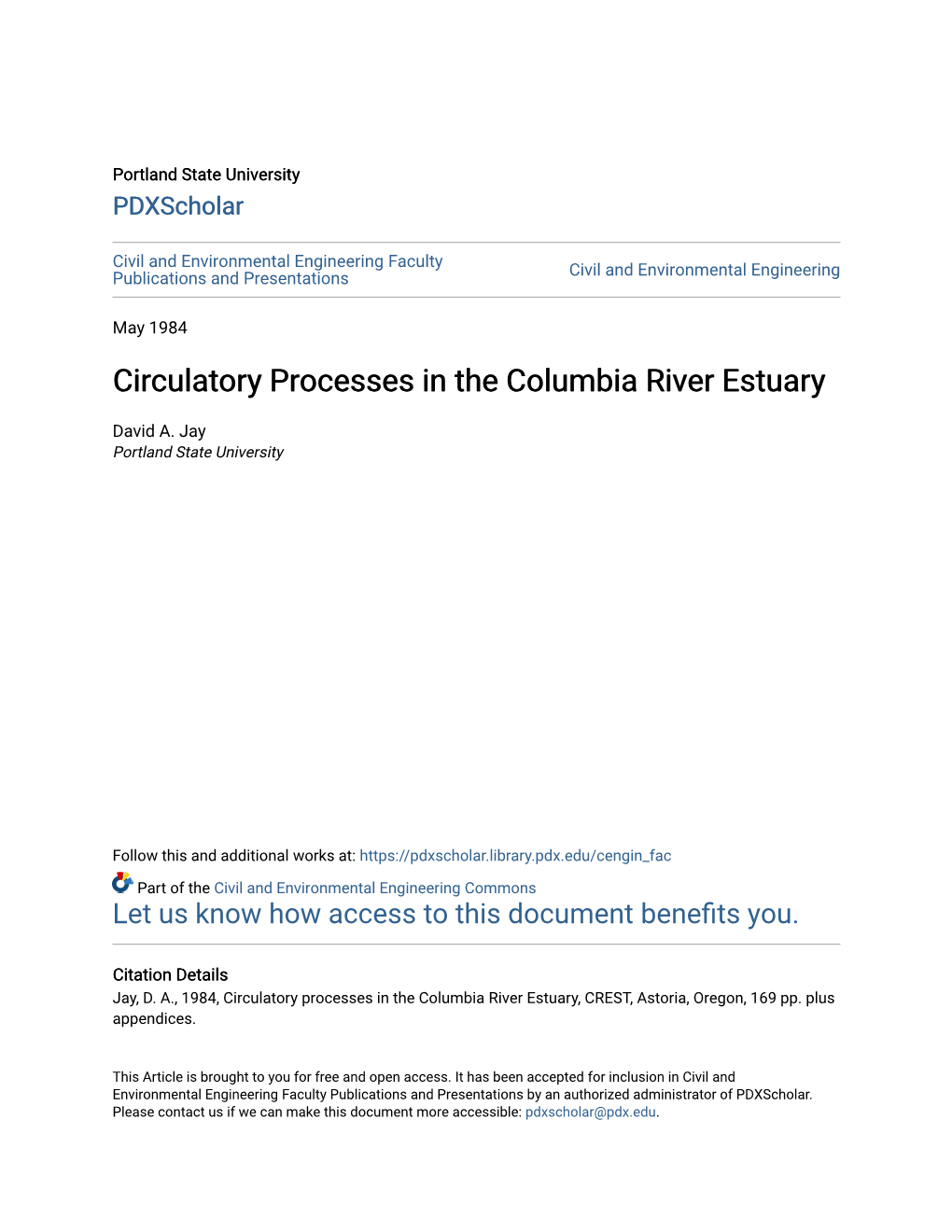 Circulatory Processes in the Columbia River Estuary