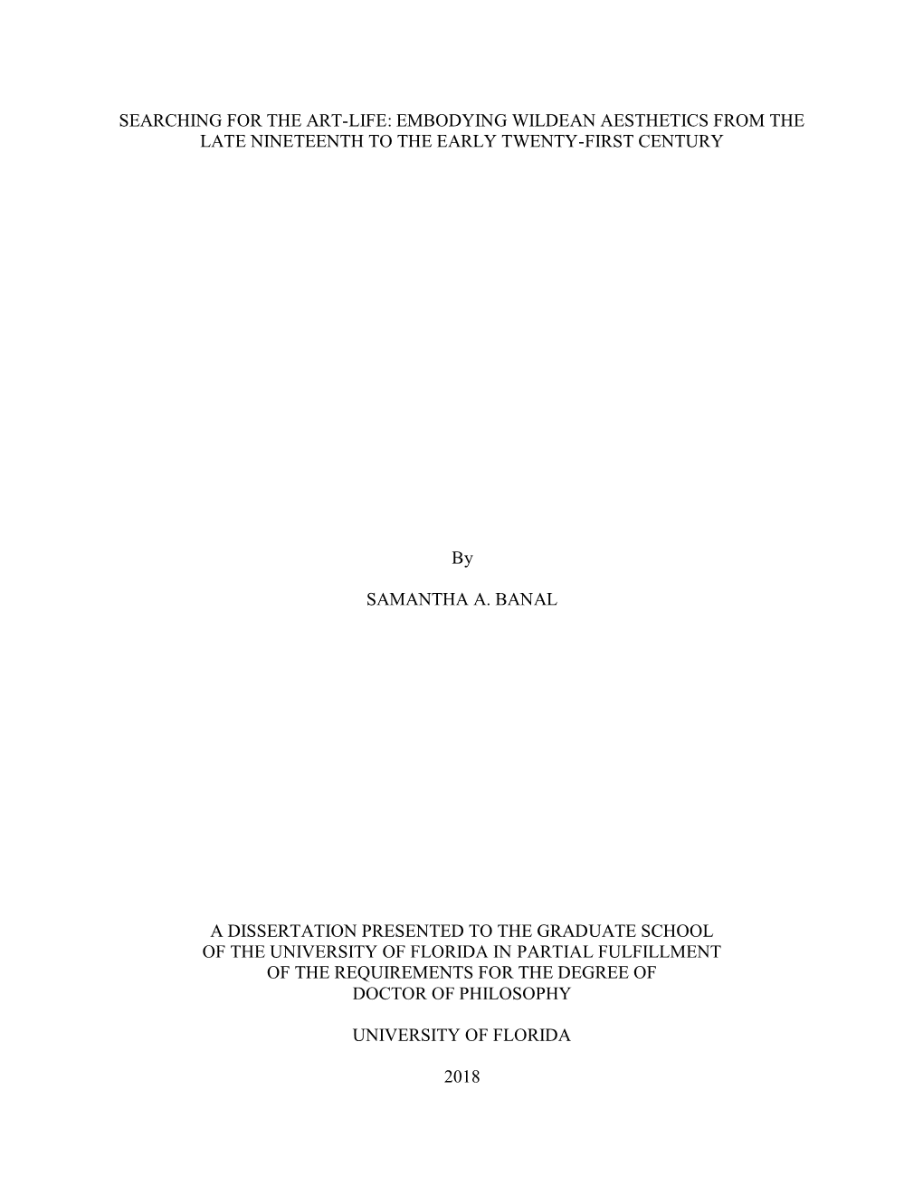 University of Florida Thesis Or Dissertation Formatting