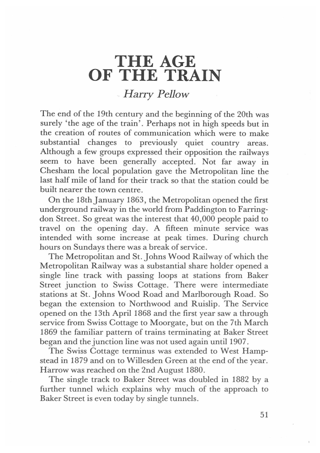 THE AGE of the TRAIN Harry Pellow