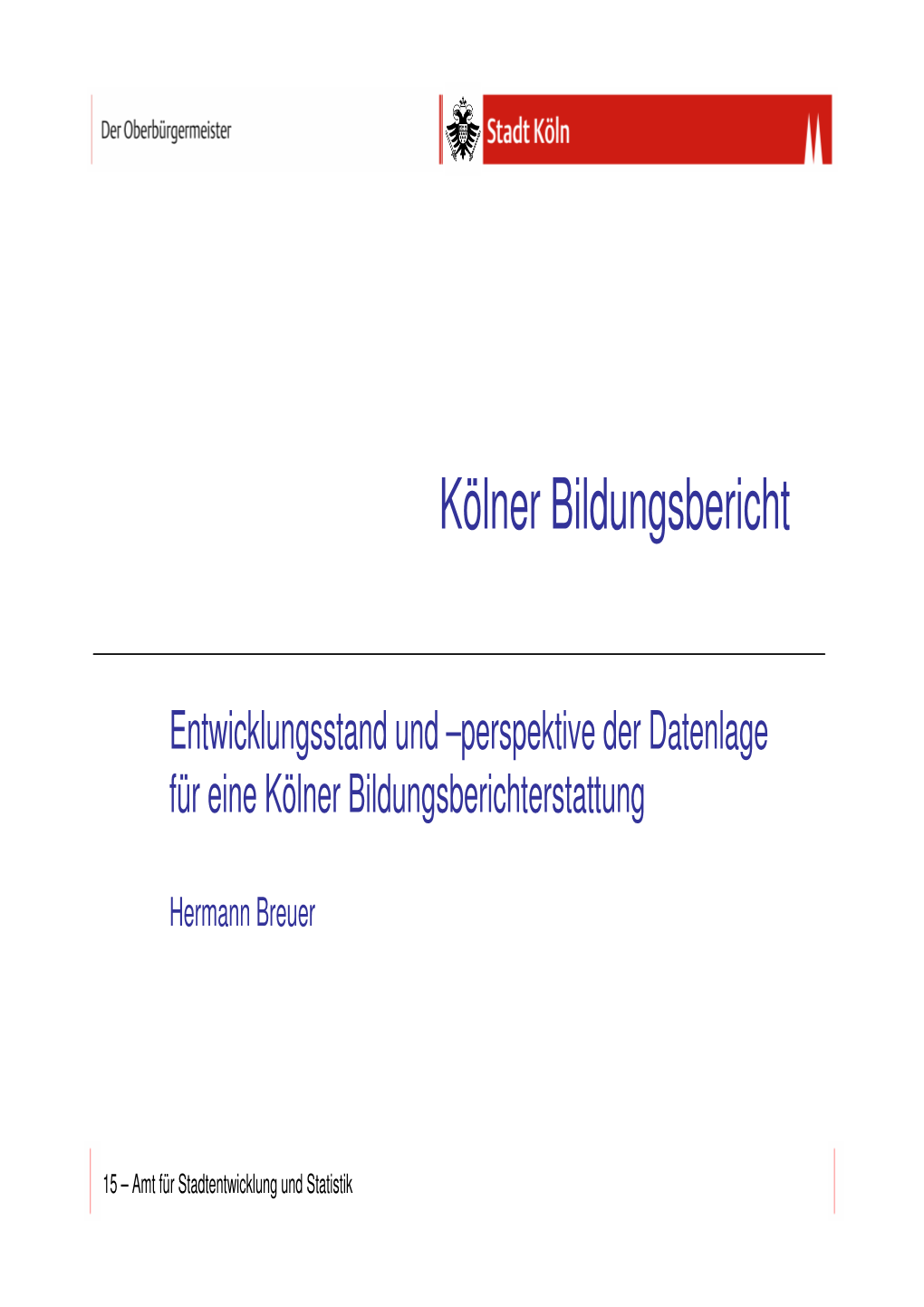 Kölner Bildungsbericht