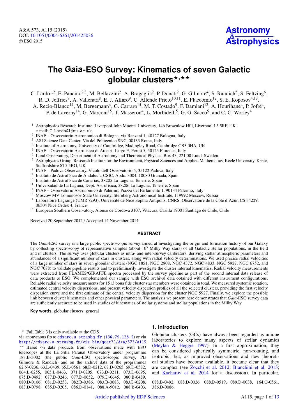 Kinematics of Seven Galactic Globular Clusters?,??