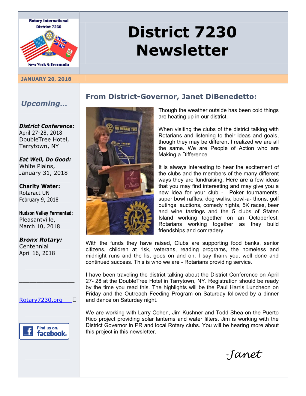 District 7230 Newsletter