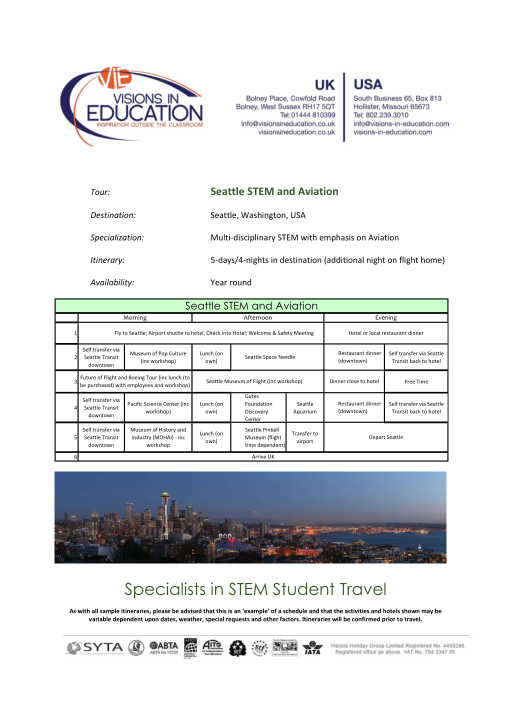 Specialists in STEM Student Travel