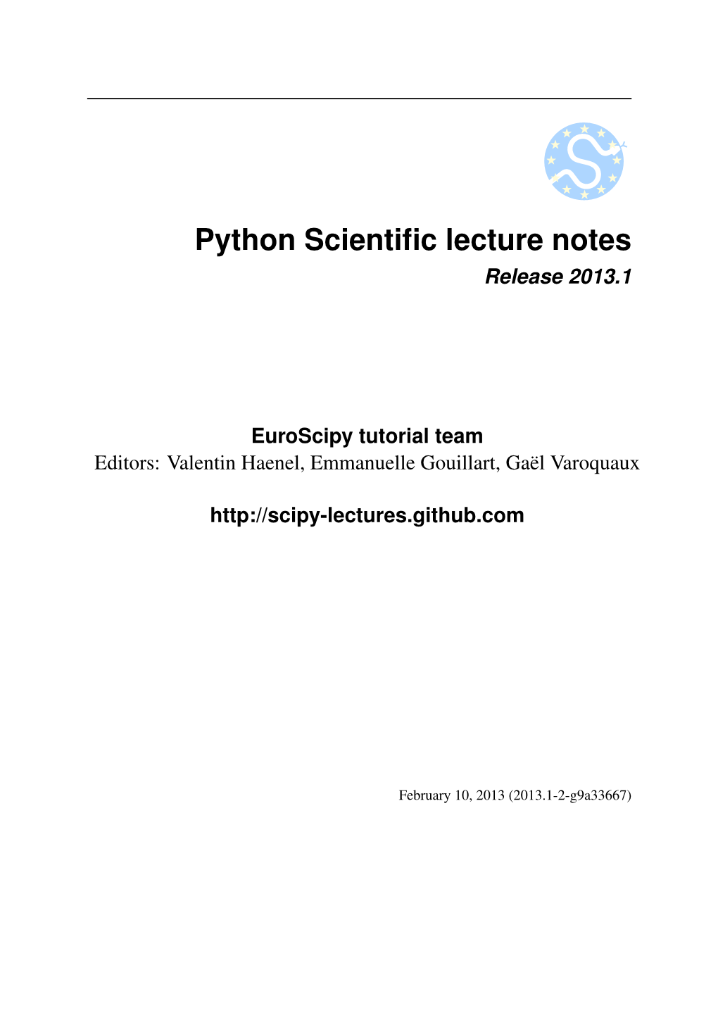 Python Scientific Lecture Notes