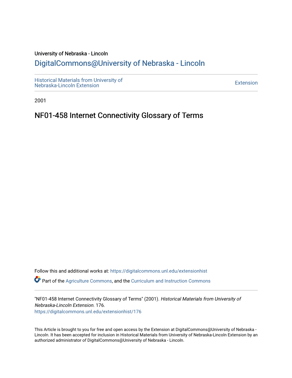 NF01-458 Internet Connectivity Glossary of Terms