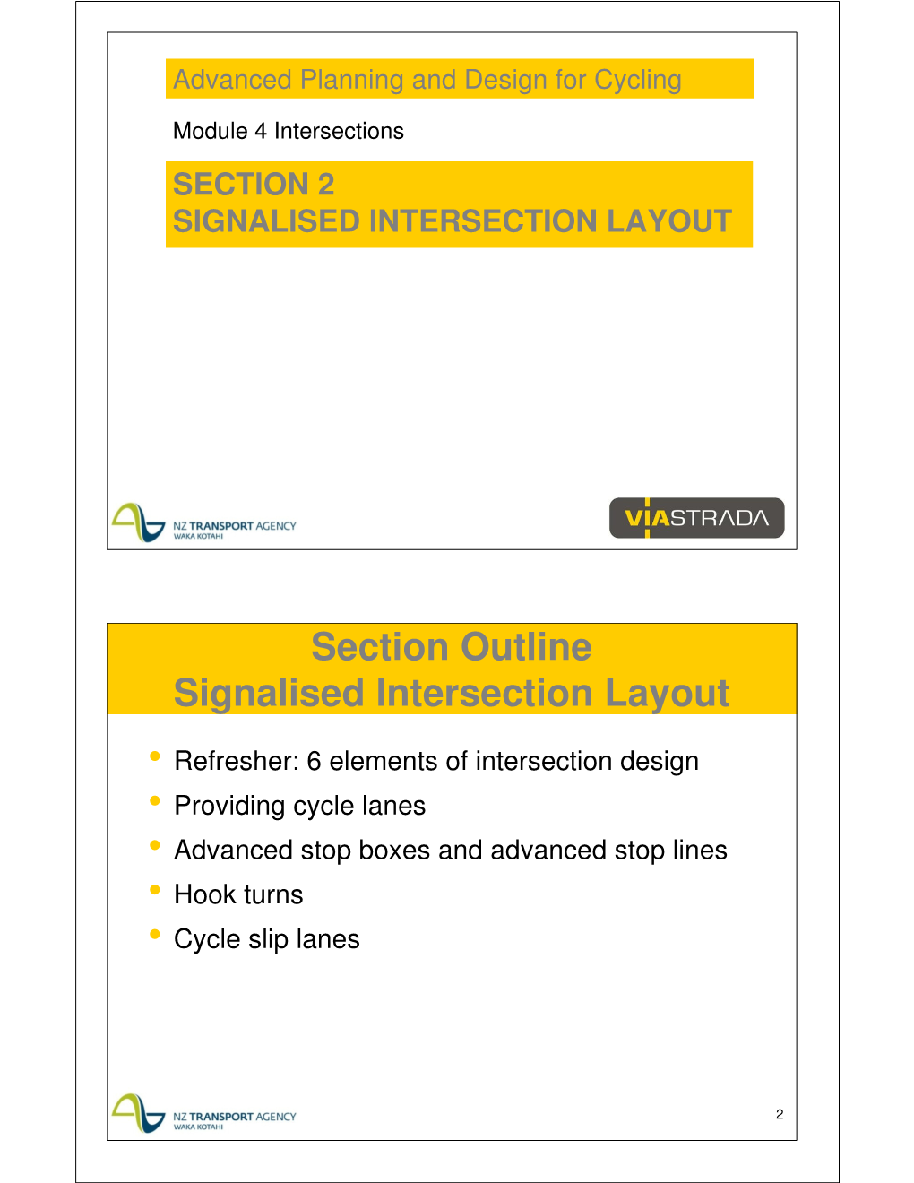 Section Outline Signalised Intersection Layout