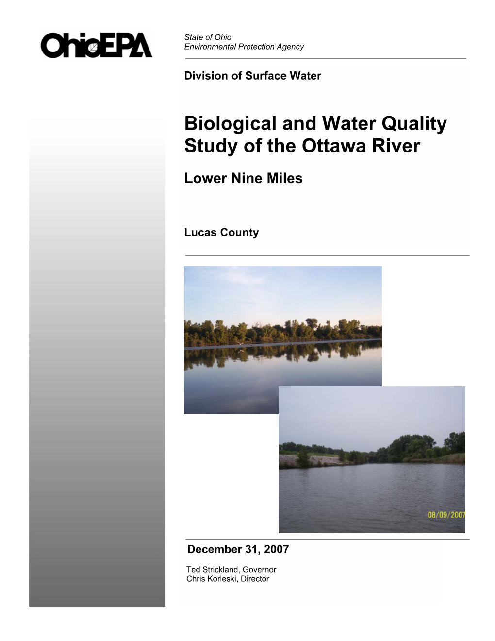 Biological and Water Quality Study of the Ottawa River