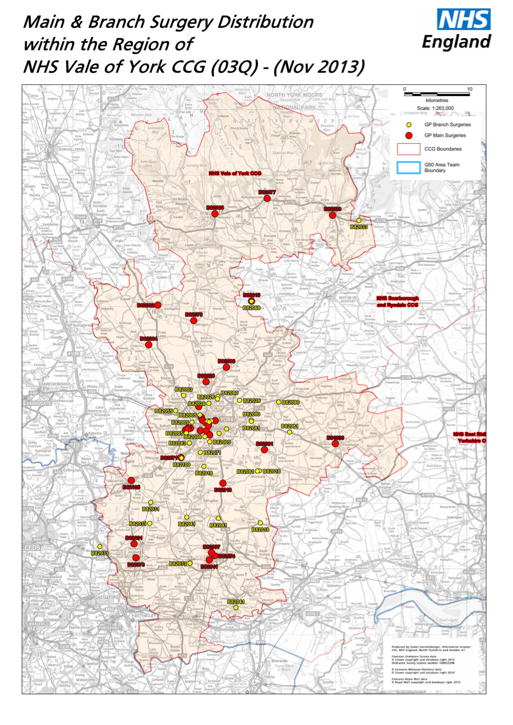 NHS Vale of York CCG (03Q) Main Surgeries