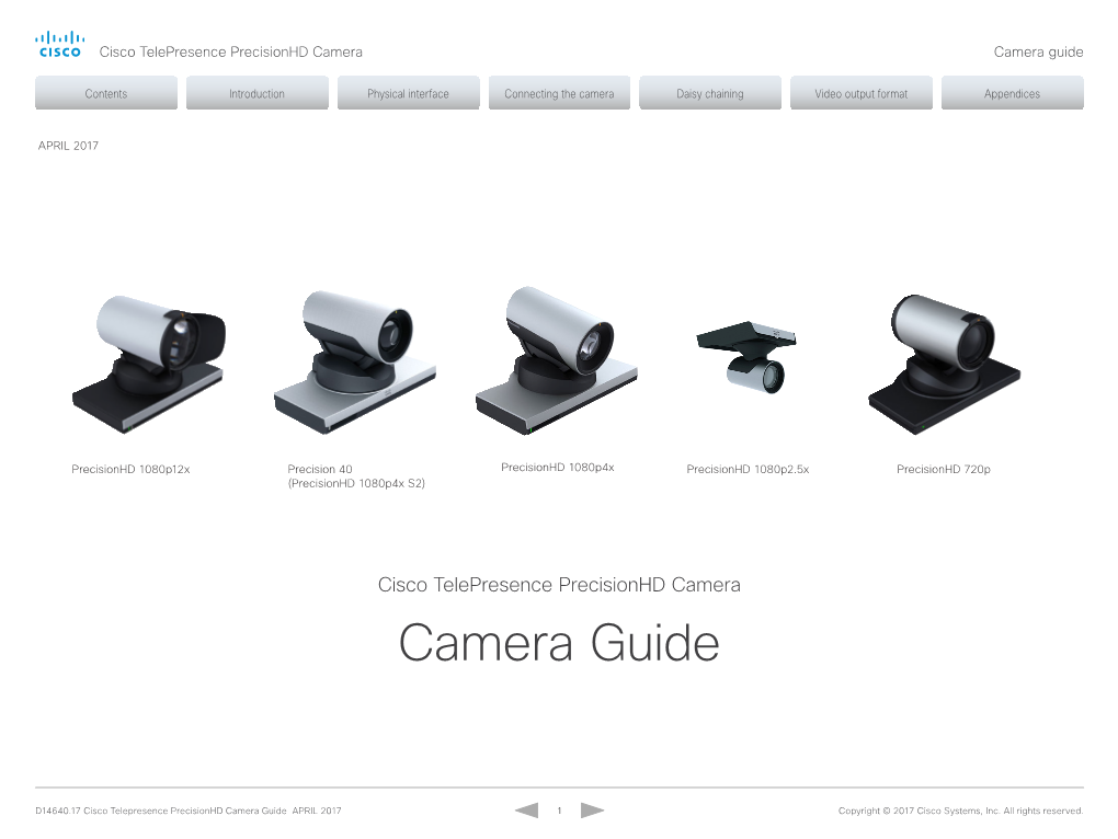 Cisco Telepresence Precisionhd 1080P-720P Camera Guide