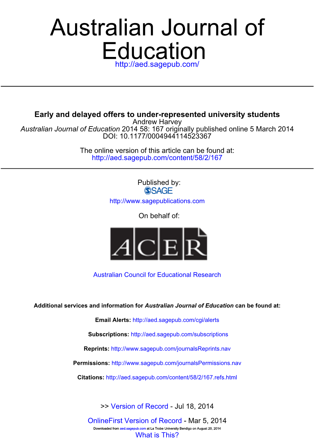 Education Australian Journal Of