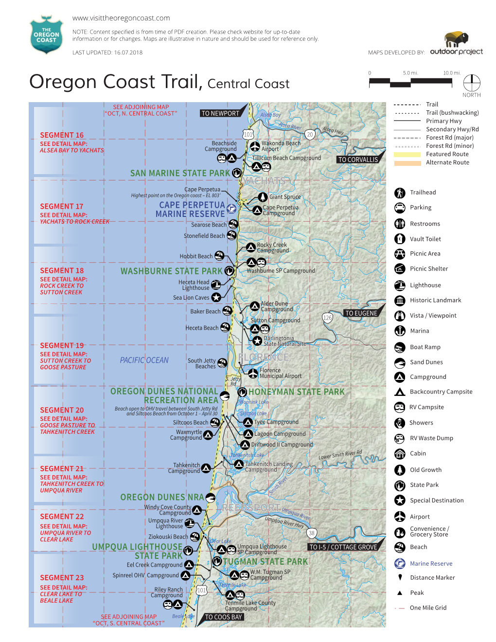 Oregon Coast Trail, Central Coast NORTH SEE ADJOINING MAP Trail “OCT, N