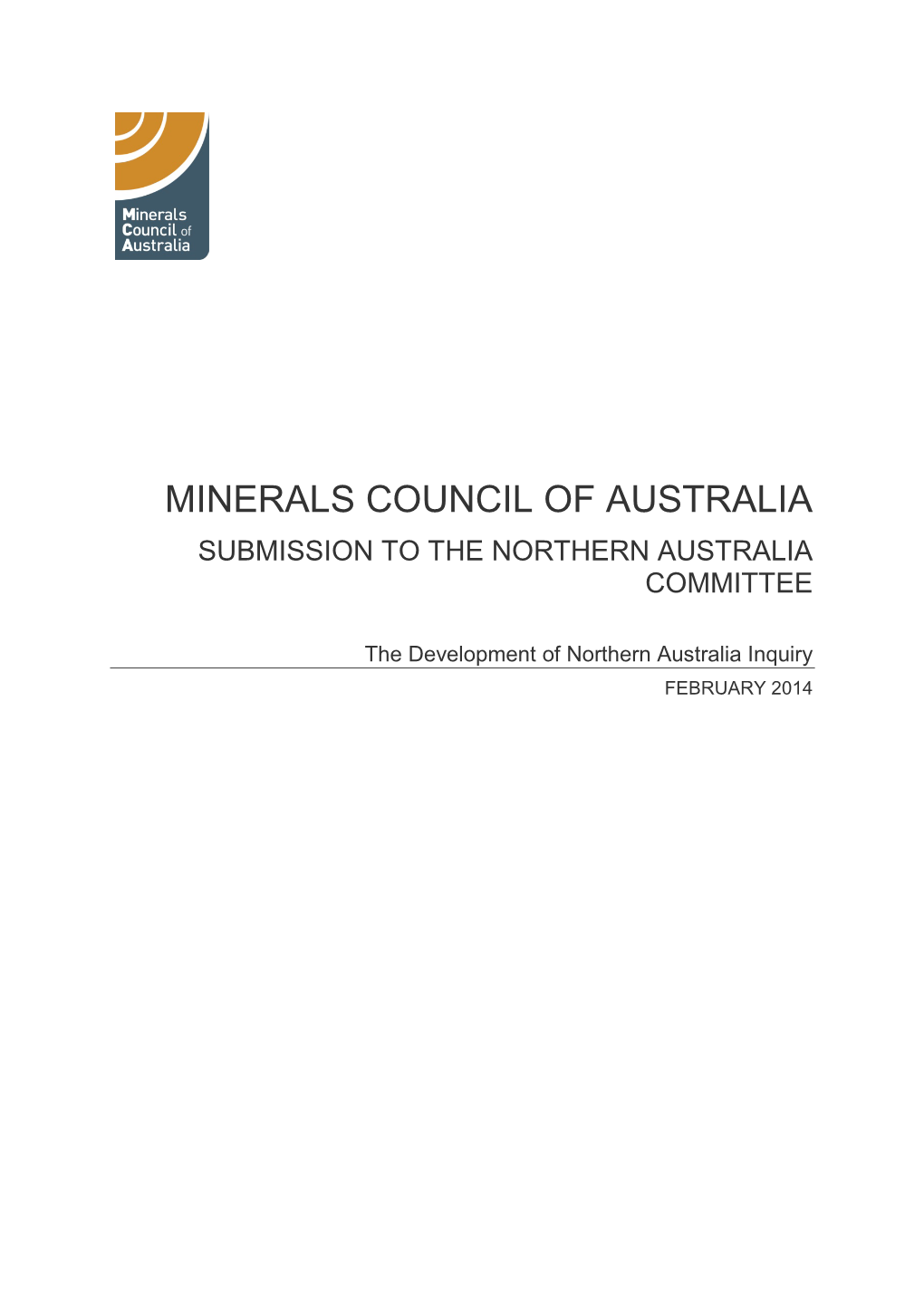 Minerals Council of Australia Submission to the Northern Australia Committee