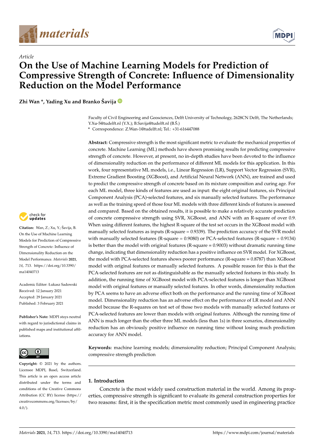 On The Use Of Machine Learning Models For Prediction Of Compressive ...