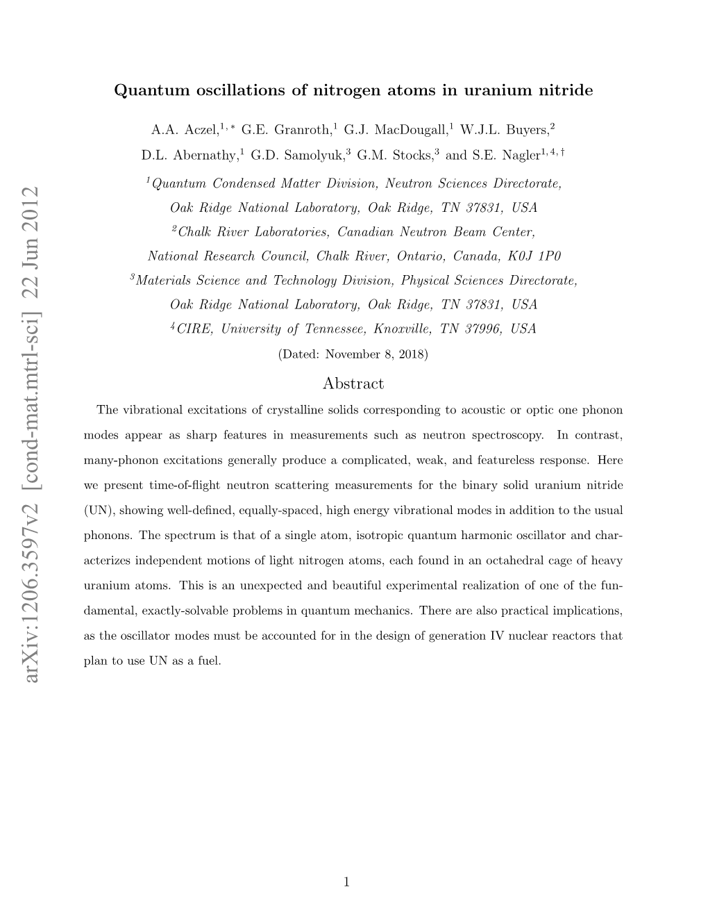 Arxiv:1206.3597V2 [Cond-Mat.Mtrl-Sci] 22 Jun 2012 Lnt S Na Fuel