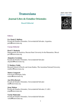Transoxiana DOAJ - Latindex Journal Libre De Estudios Orientales