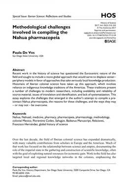 Methodological Challenges Involved in Compiling the Nahua Pharmacopeia