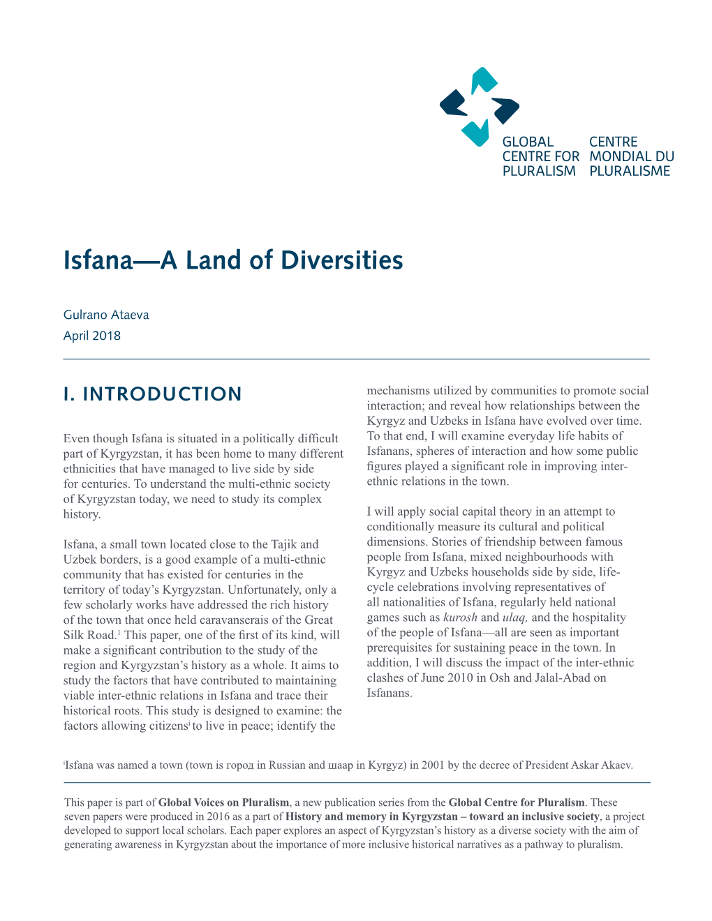 Isfana—A Land of Diversities