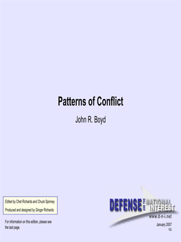 Patterns of Conflict John R