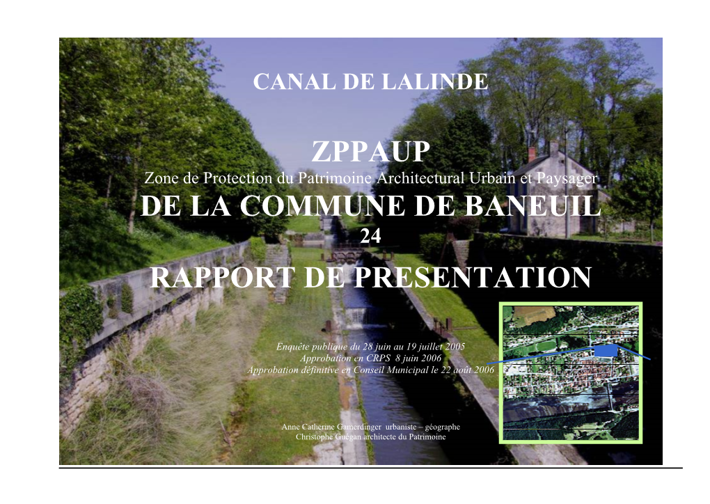 Zppaup De La Commune De Baneuil Rapport De