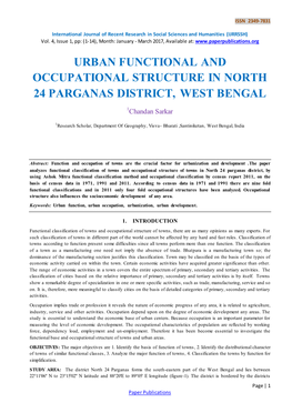 Urban Functional and Occupational Structure in North 24 Parganas District, West Bengal