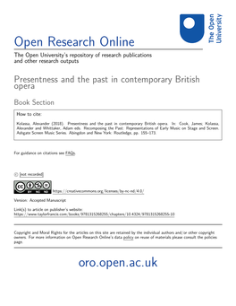 Presentness and the Past in Contemporary British Opera