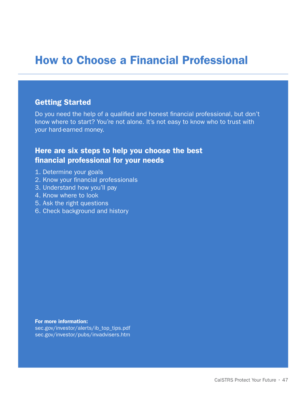 How to Choose a Financial Professional