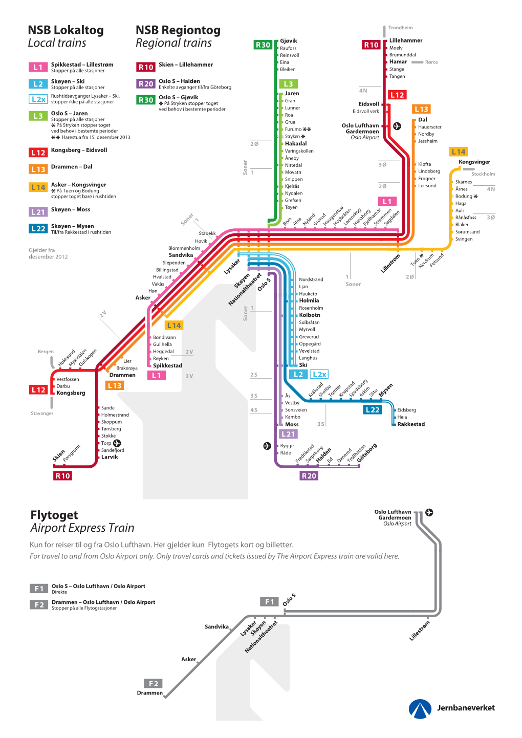 NSB Lokaltog Local Trains NSB Regiontog Regional Trains Flytoget Airport Express Train