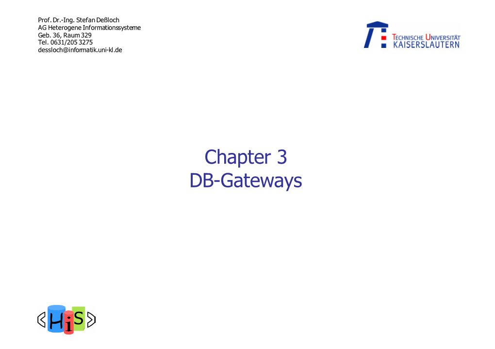 Chapter 3 DB Gateways